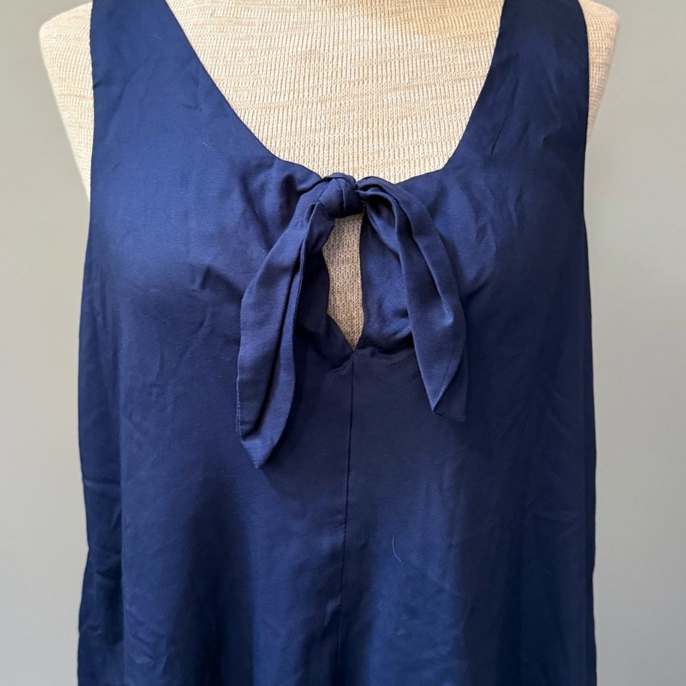 Maeve Navy Top with Bow Accent